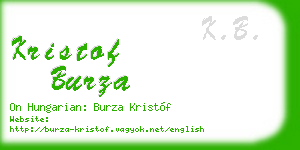 kristof burza business card